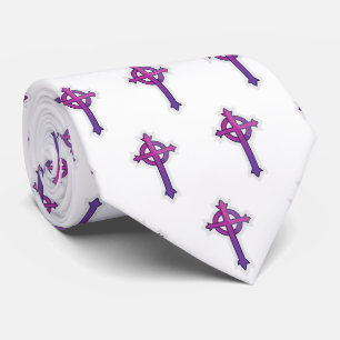 Cravate Croix presbytérienne blanc religieux