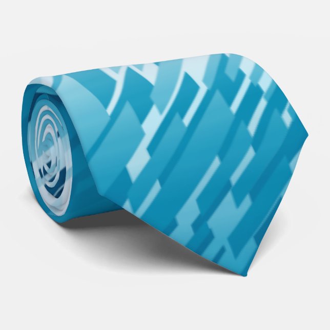 Cravate Crystal Prism Spectrum rayé Turquoise à deux côtés (Roulé)