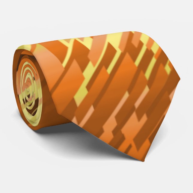 Cravate Crystal Prism Spectrum strié Orange à deux côtés (Roulé)