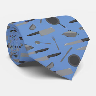 Cravate Cuisines Cuisine Cuisine Ustensiles Gray Blue Chef