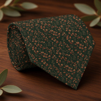 Cravate Cuivre Rustique et Botanique Eucalyptus Terracotta