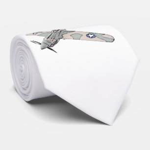 Cravate Curtiss P-40 Warhawk - Illustration au crayon d'aé