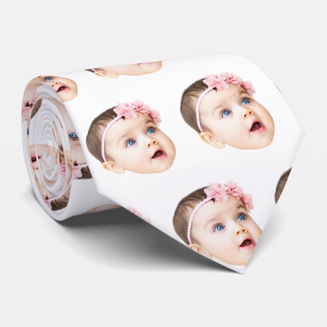 Cravate Custom Face Necktie Custom Logo Neck Tie Fathers  (Roulé)