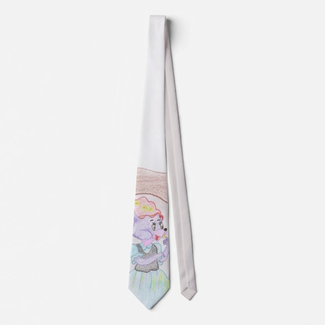 Cravate Custom Kids Artwork, deux mignonnes souris, fleurs (Devant)