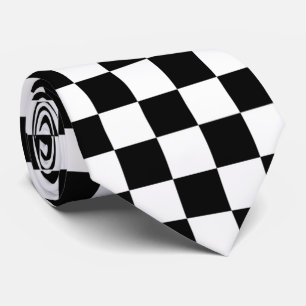 Cravate cute black white check pattern