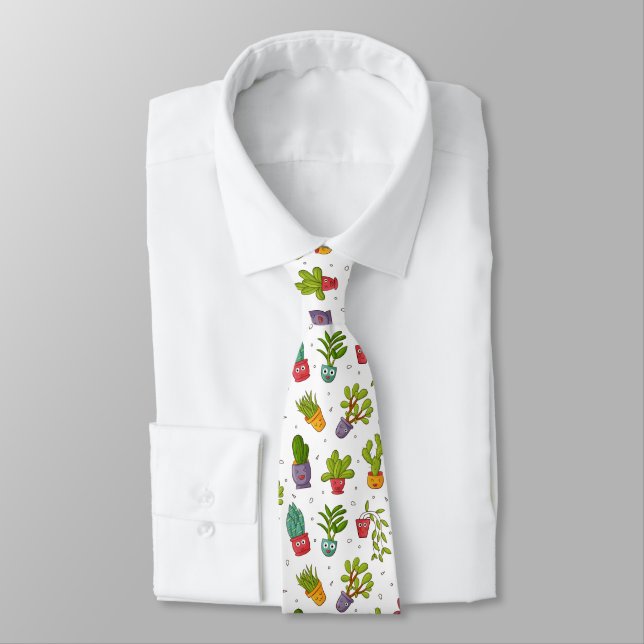 Cravate Cute Cactus Nature Succulents Motif (Attaché)