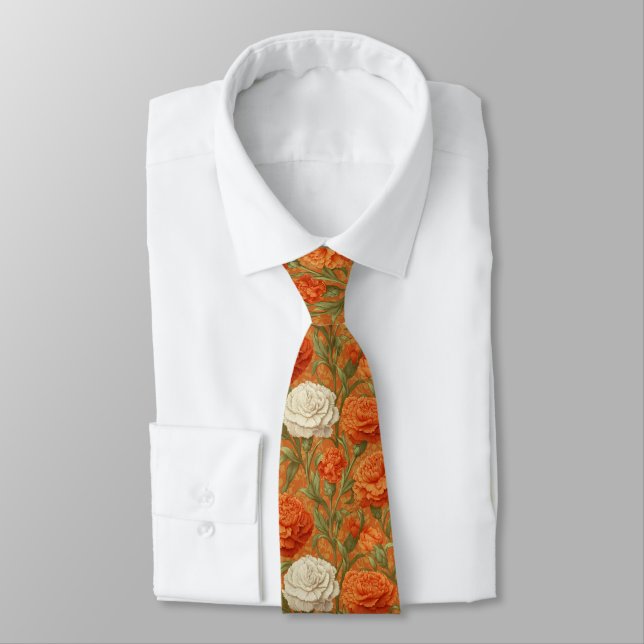 Cravate Cute Christmas Gift For Dad Carnation Flower (Attaché)