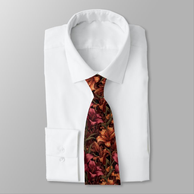 Cravate Cute Christmas Gift For Him Lilies Flower (Attaché)