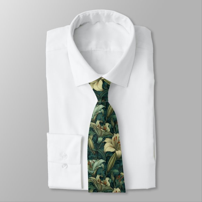 Cravate Cute Christmas Gift For Him Lilies Flower (Attaché)