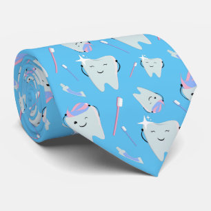 Cravate Cute Dentiste Dental Hygiéniste Motif dentaire Bl