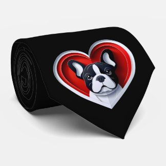 Cravate Cute French Bulldog Heart Frenchie Dad Dog Lover
