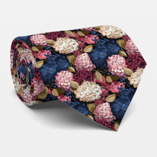 Cravate Cute Hydrangea motif carrelé de fleurs