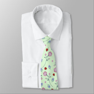 Cravate Cute Ladybug Polka dot Daisy Flower Russe Motif