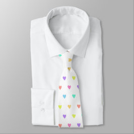 Cravate Cute Pastel Rainbow Hearts Motif