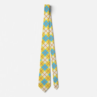 Cravate Cute Sunny Yellow and Blue Argyle Pattern