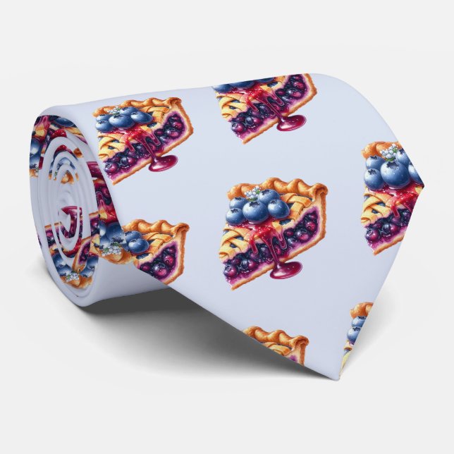 Cravate Cute tiled blueberry tie pattern  (Roulé)