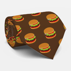 Cravate cute tiled hamburger pattern