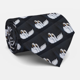 Cravate Cygnes la nuit Peinture d'Alfred Fox