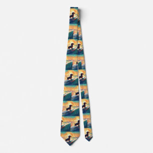 Cravate Dachshund Beach Surf Peinture