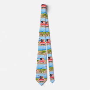 Cravate Dachshund Chien Saint-Valentin Coeurs de Camion