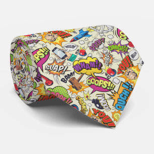 Cravate d'action Pop Art peinte à la main