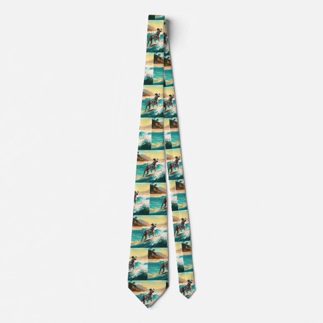 Cravate Dalmation Plage Surf Peinture (Devant)