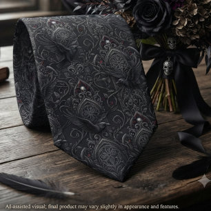 Cravate Damas de raven victorien gothique