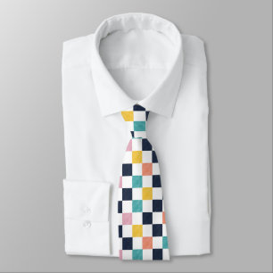 Cravate Damier aquarelle moderne 