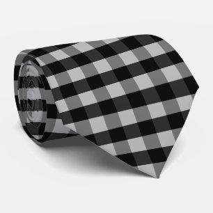 Cravate Damier noir blanc gris