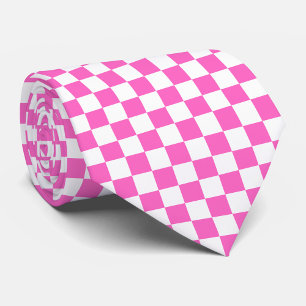 Cravate Damier rose visuel classique 