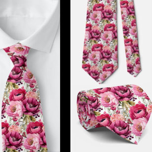 Cravate d'aquarelle rose vif