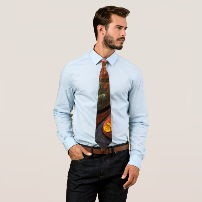 Cravate d'art Abstrait de connexion fluide (En situation)