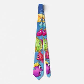 cravate de bande dessinée de poissons d'amusement