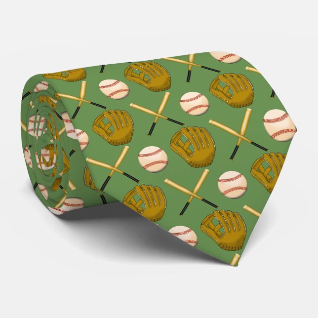 Cravate de baseball et de chauve-souris (Roulé)