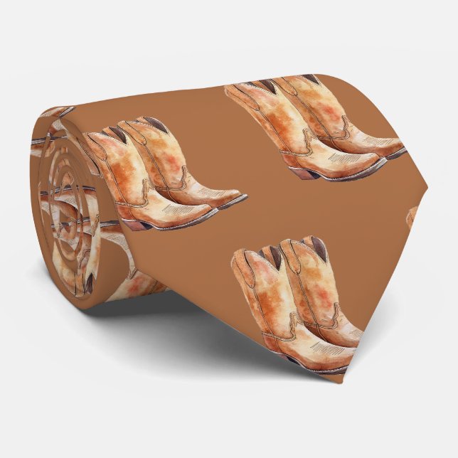 Cravate de bottes de cowboy Brown (Roulé)