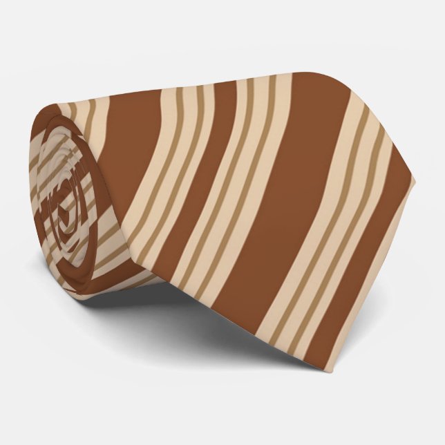 Cravate de brun de motif de rayure d'amusement (Roulé)