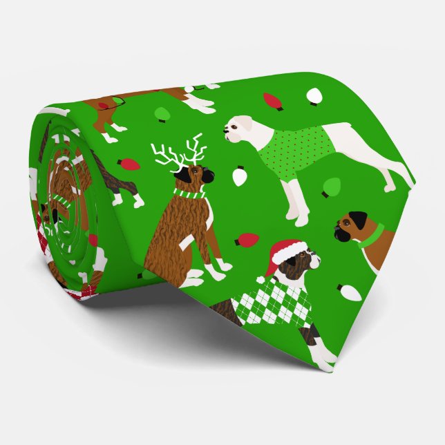 Cravate de chien de boîte de Noël (Roulé)