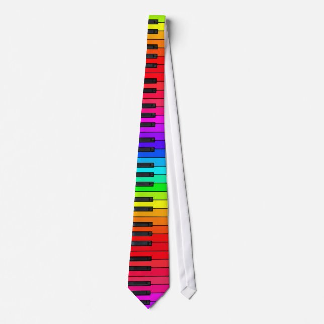 Cravate de clavier de piano d'arc-en-ciel (Devant)