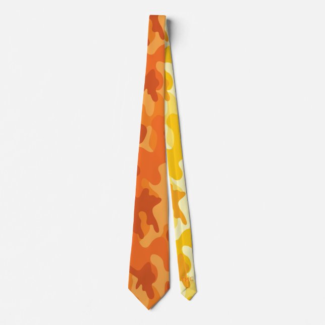 Cravate de concepteur de camo orange clair (Devant)