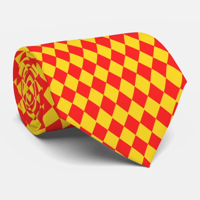 Cravate de diamants rouges et jaunes (Roulé)