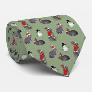 Cravate de fête des Kits de Noël (vert pâle)