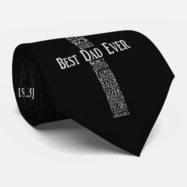 Cravate de fête des pères, le meilleur papa (Roulé)