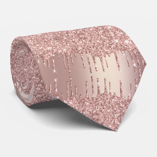 Cravate de fête Rose Gold Blush Parties scintillan (Roulé)