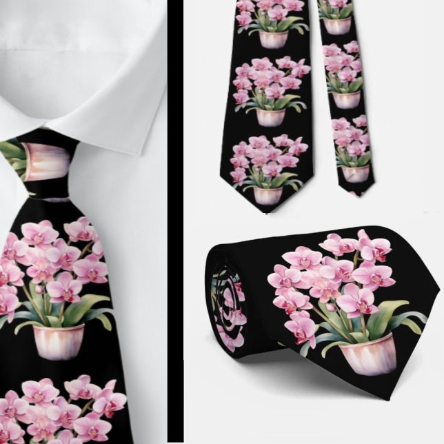 Cravate de fleurs d'orchidées roses (Créateur téléchargé)