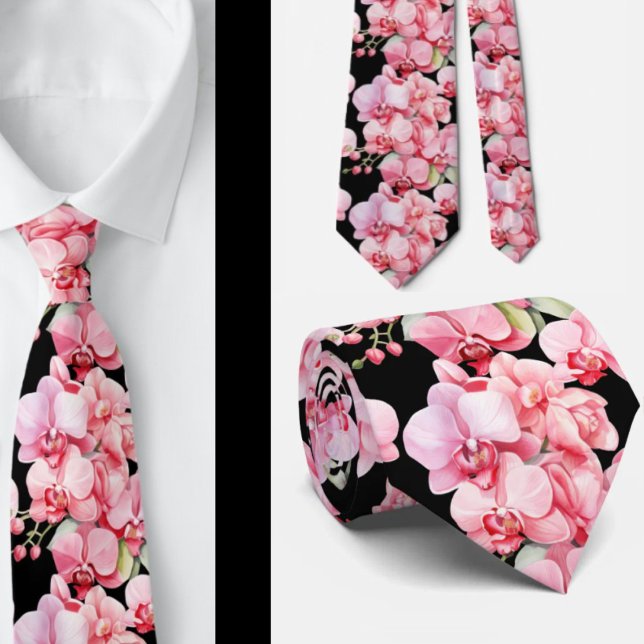 Cravate de fleurs d'orchidées roses (Créateur téléchargé)