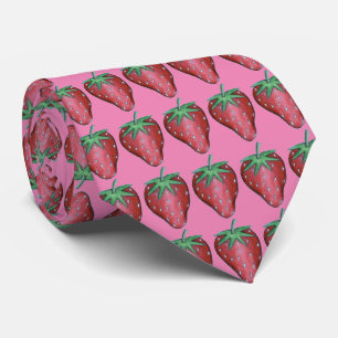 Cravate de fruits aux fraises rouges roses