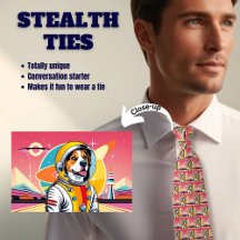 Cravate de furtivité rose Beagle Astro Retro
