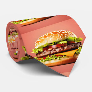 Cravate de la fête du Big Hamburger rose