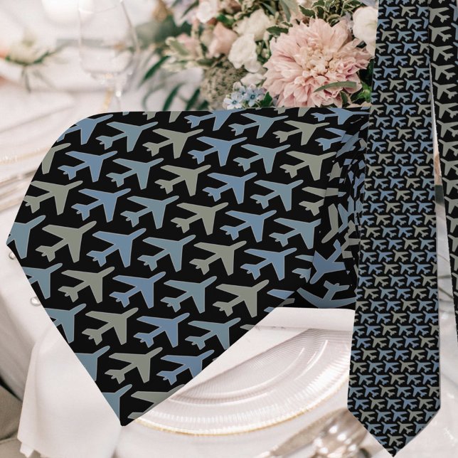 Cravate de l'avion Armani Grey sur noir (Créateur téléchargé)