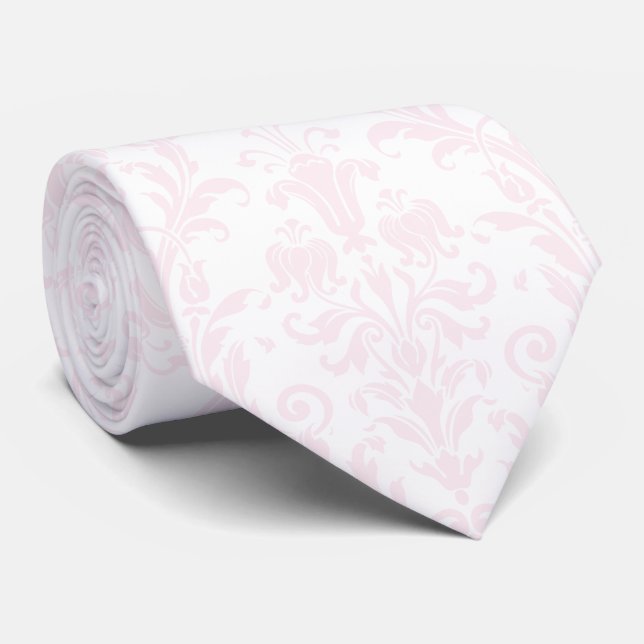 Cravate de Mariage damassé Floral Rose Acanthus (Roulé)